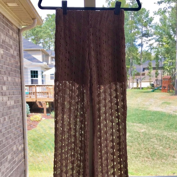 Taupe Crochet Pants - Picture 2 of 3